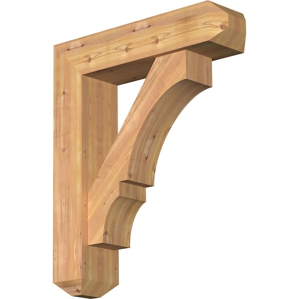 Ekena Millwork Balboa Craftsman Smooth Bracket w/ Offset Brace, Western Red Cedar, 7 1/2"W x 30"D x 36"H BKT0806X30X36BOA04SWR - main